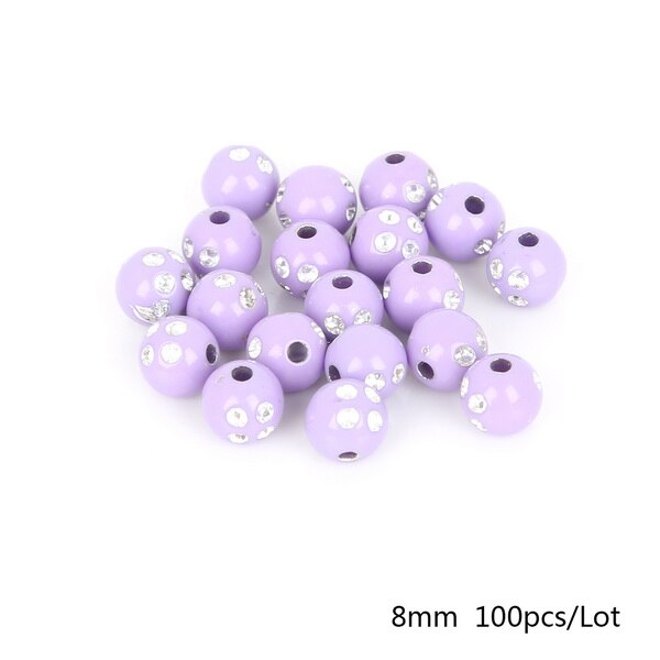 100 piece/lot 8mm Multi Colors Shiny Acrylic Round Beads For DIY Bracelets &amp; Necklaces Jewelry Makings