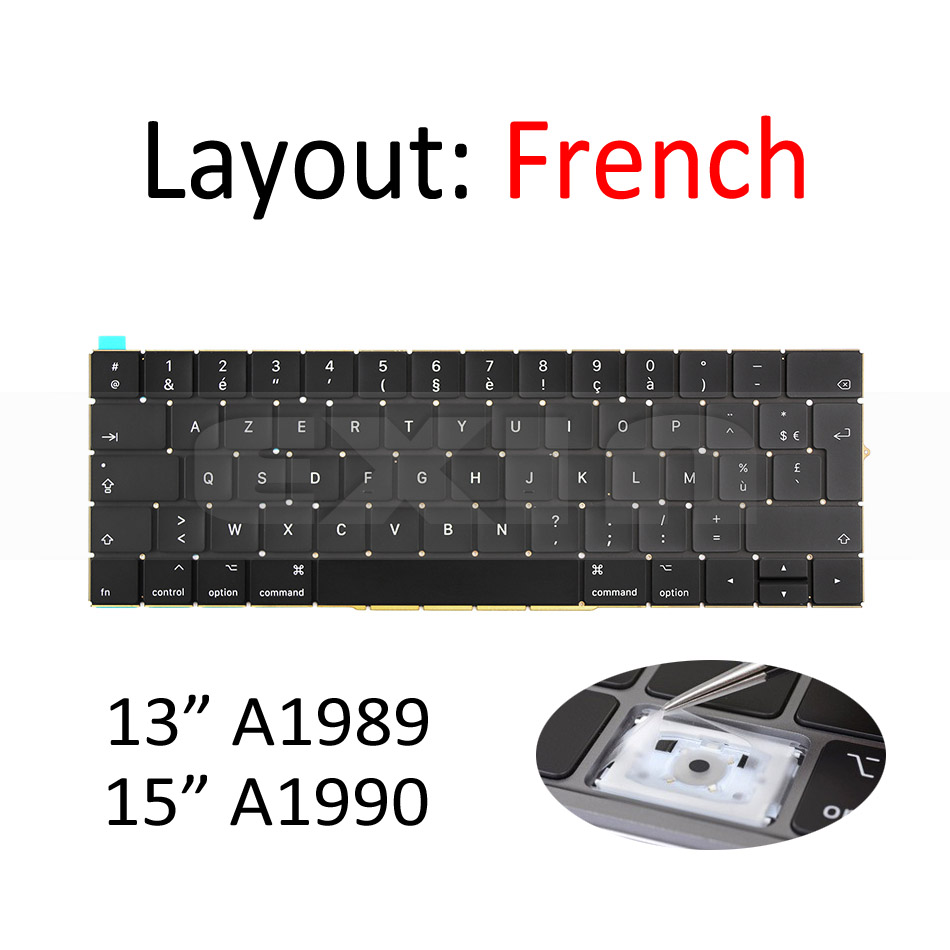 A1989 A1990 Toetsenbord US UK Engels voor Macbook Pro 13 "15" Toetsenbord MR9Q2 MR932 MR942 EMC 3124 EMC 3215: RED