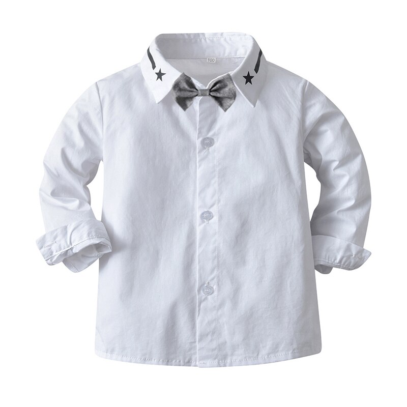 Baby Boys Clothes Sets Kids Gentleman Formal Dress Suit Bow Tie Shirt+Pants 4 PCS Children Wedding Party Costume 1-6 Years
