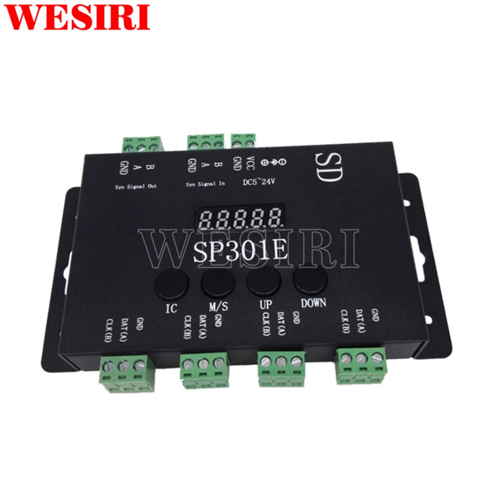 SP301E Sd-kaart Programmeerbare LED Controller Voor WS2812B WS2811 SK6812 APA102 Adresseerbare LED Strip Pixel Lampjes