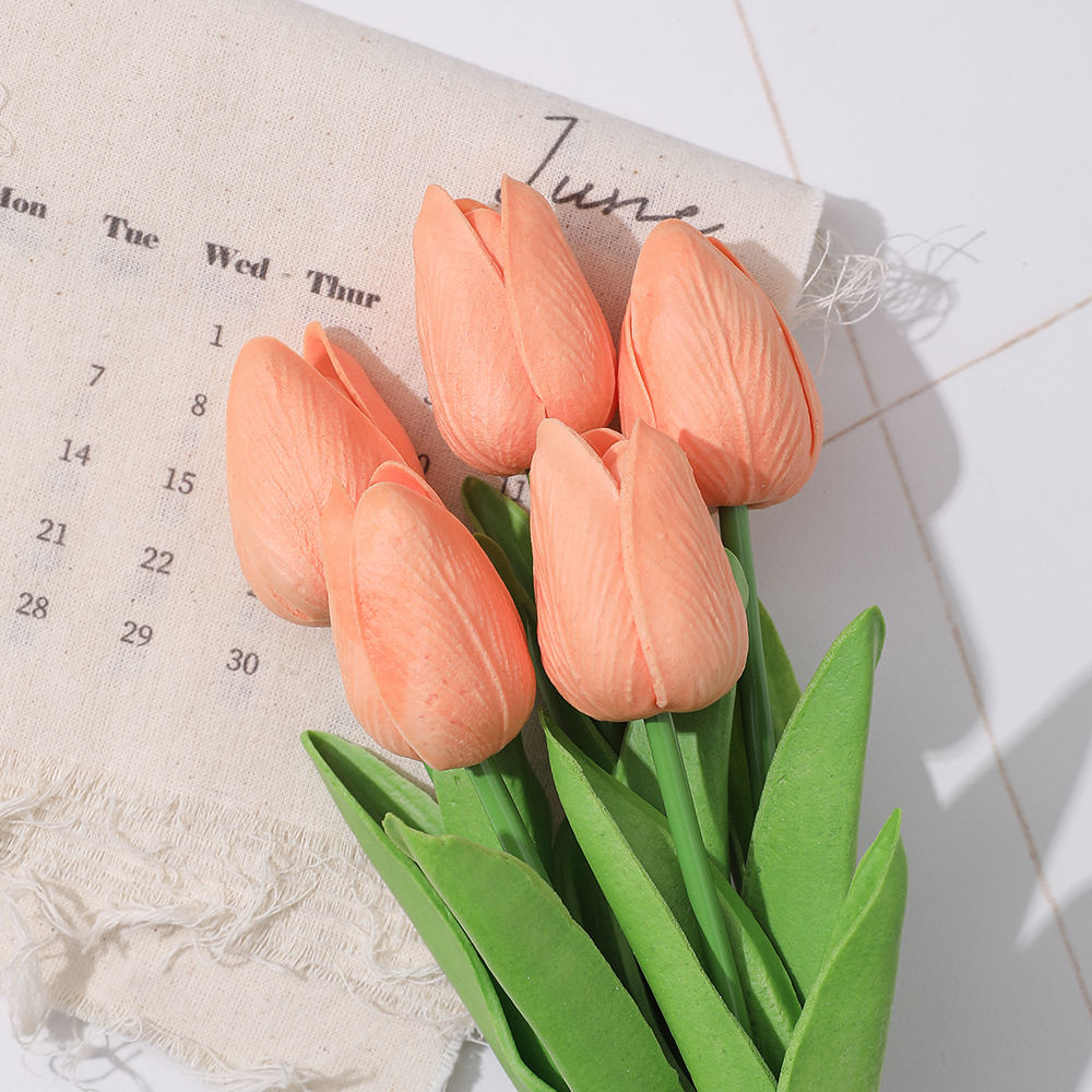 5/10 pçs tulipa flores artificial buquê de tulipa pe espuma flor falsa para cerimônia de casamento decoração casa jardim buquê decoração: XS / Branco