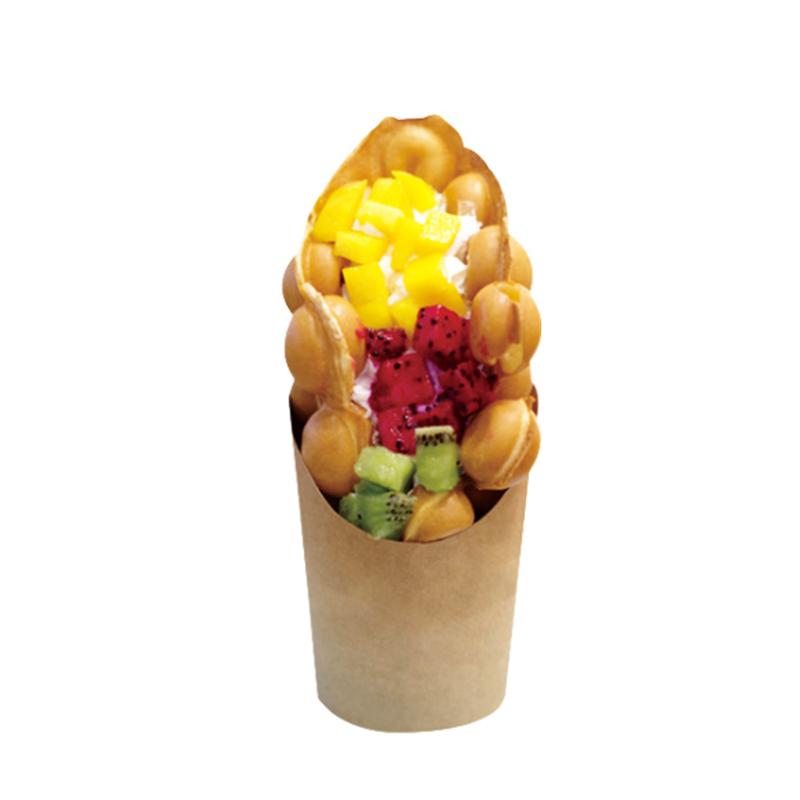 100pcs 14oz Kraft Paper Cup Holder Disposable Take-Out Egg Puff French Fries Chips Snacks Dipping Cups Party Supplies