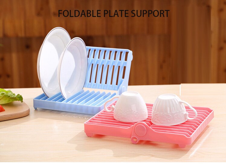 Foldable Dish Rack Organizer Bowl Plate Plastic fodable stand dish organizer Rack bowls - Foldable Dish Rack Kitchen Storage