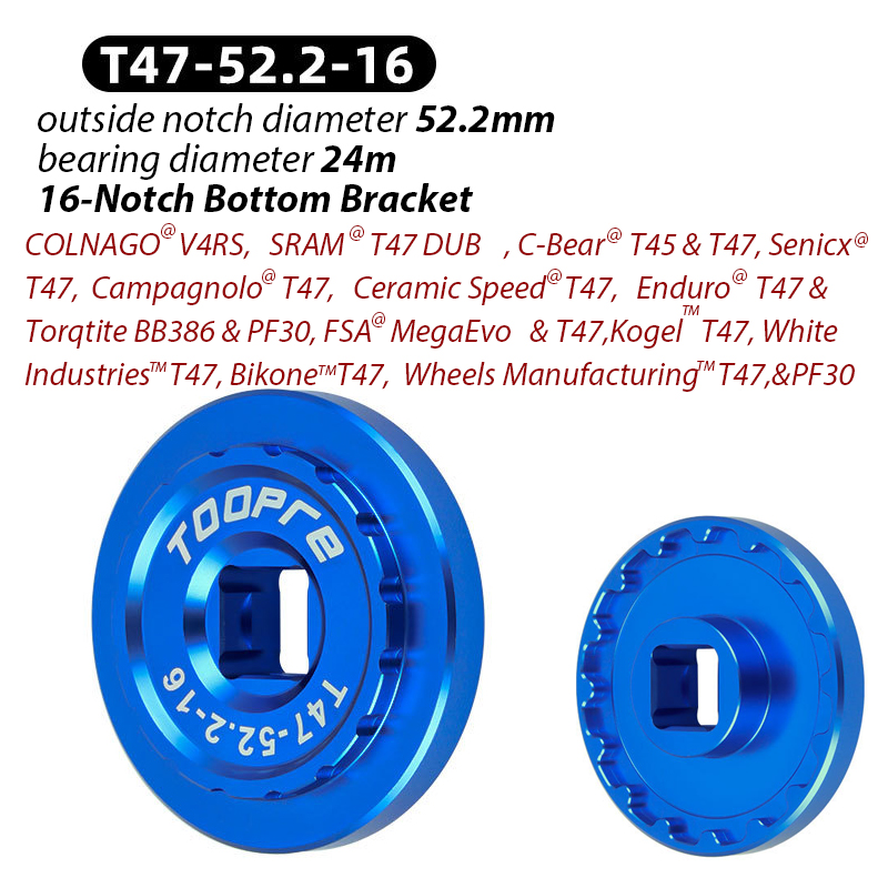 Toopre Bike 12-Notch 16-Notch BB Bottom Bracket Removal and Installation Tool Sleeve T45 T47