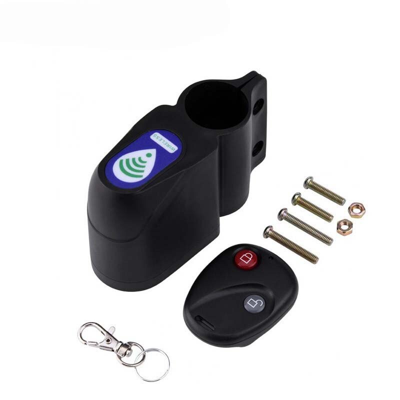Anti-Theft Bike Alarm Lock Cycling Security Lock Wireless Remote Control Vibration Alarm 105dB Bicycle Alarm Bicycle Lock: Default Title