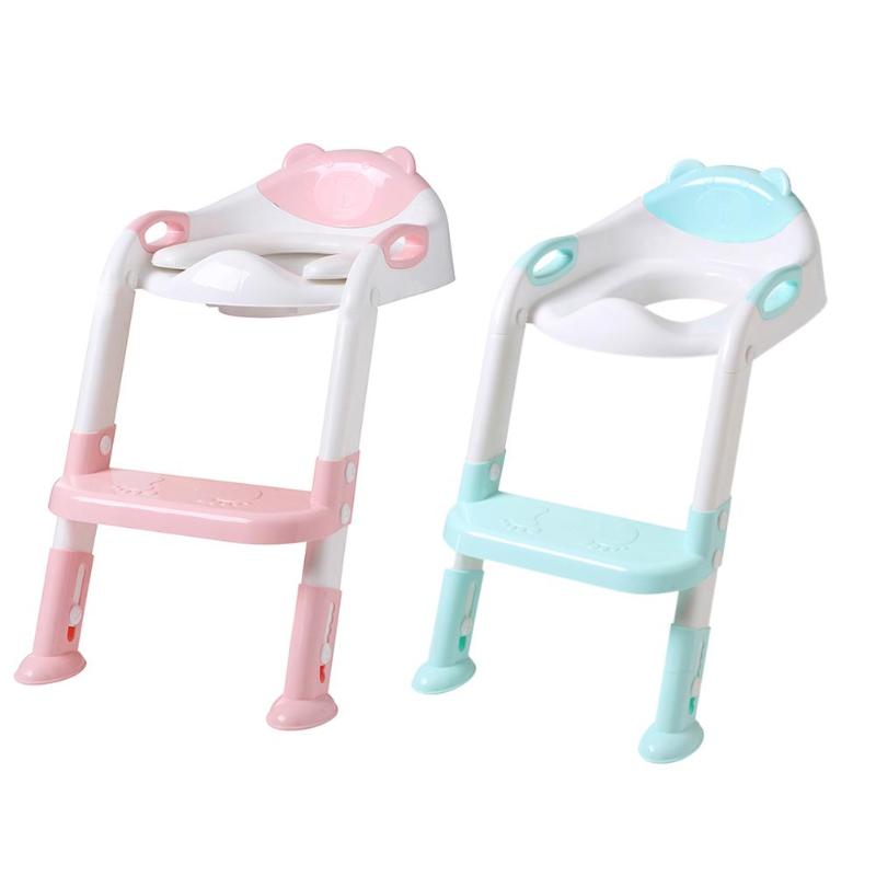Kids Toilet Training Seat Folding Baby Potty Infant With Adjustable Baby Ladder Toilet ladder Folding Seat Toilet 1-7Y