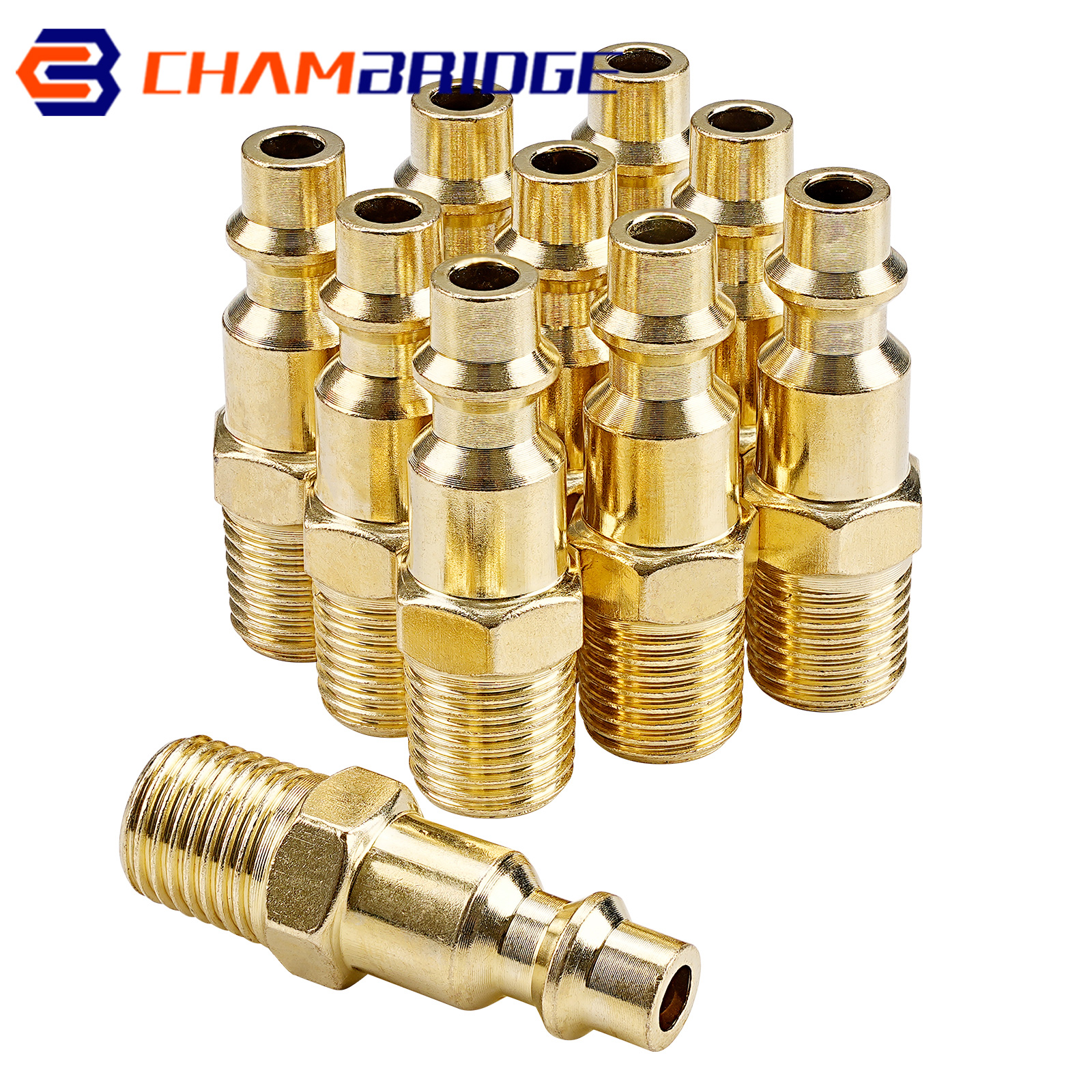 Solid Brass 1/4" NPT Quick Coupler Air Line Hose Compressor Fittings Connector Tool Fittings Air Compressor Coupler Plug 2-10Pcs