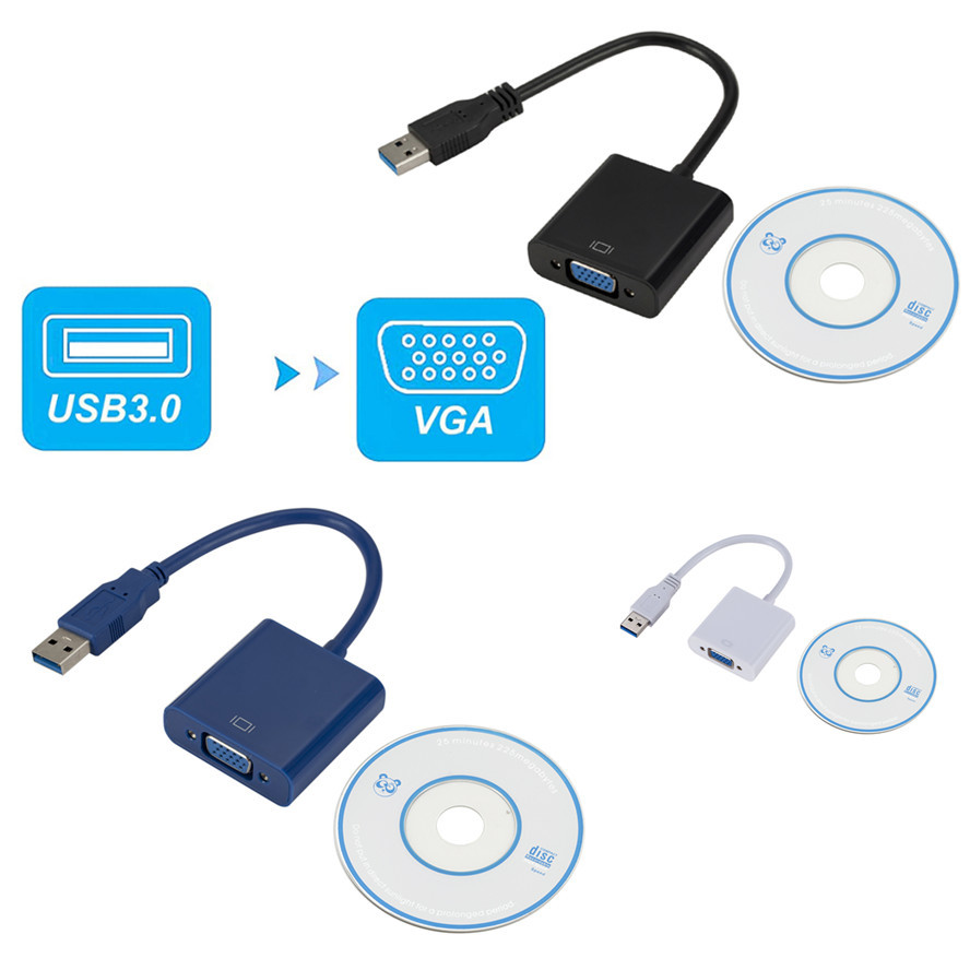 HD USB 2.0/3.0 naar VGA Multi-Display Adapter Converter Externe videokaart Draagbare USB 3.0 naar VGA-converter USB-adapter