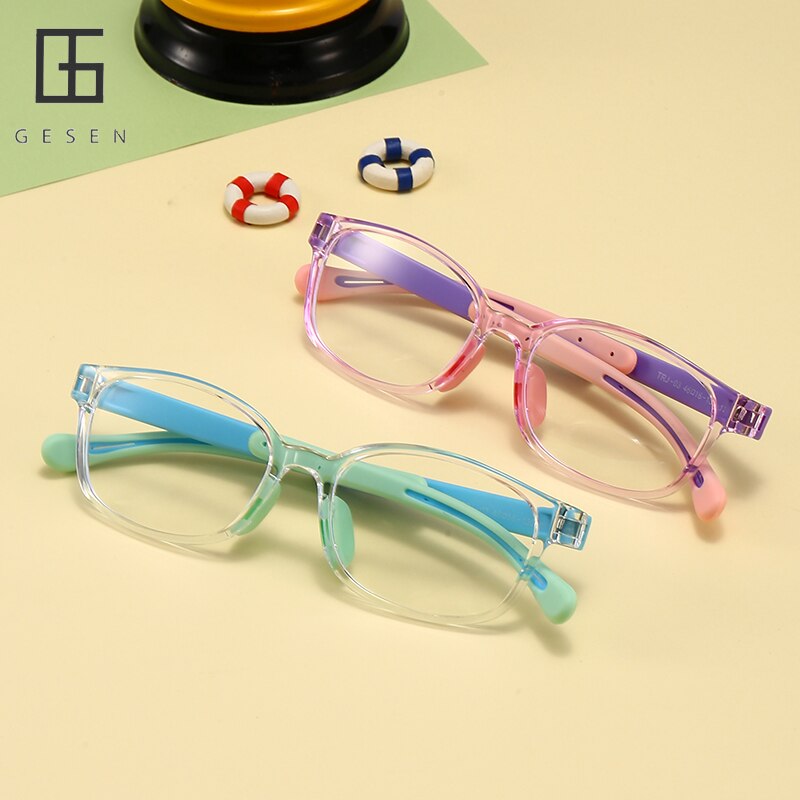 Kids Glasses Blue Light Glasses Boy Girls Adjustable Colorful Children Computer Optical Frame Eyeglasses Soft Frame UV400