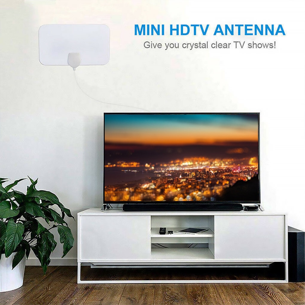 Mini hd digital tv-antenne hvid antenne europæiske og amerikanske hdtv-antenner grænseoverskridende dedikeret til indendørs 1