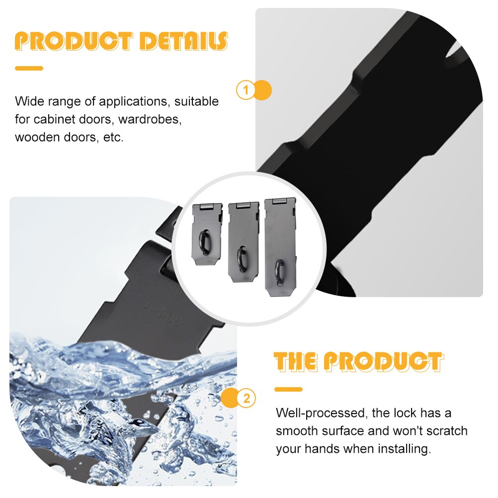 1 Set Door Hasp Anti-theft Door Lock Buckle Stainless Steel Lock Buckle