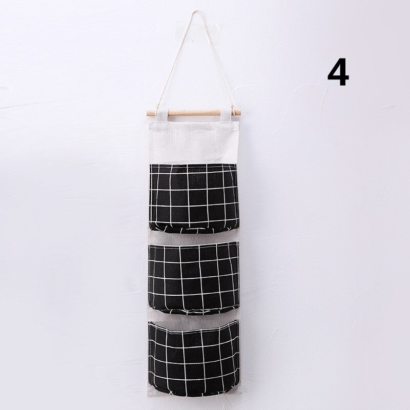 Simple Cotton and Linen Waterproof Hanging Storage Bag Multi - Layer Pockets Cloth Door Organizor Bedroom Accessories Household: 4