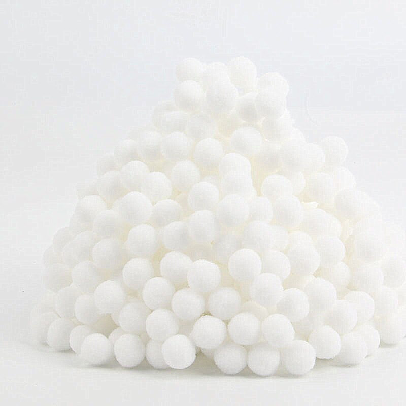 Pompones blancos de 8mm-30mm bolas de Pompones para DIY decoración del jardín del hogar del Partido de la boda ropa de costura niños manualidad de juguete suministros 20g