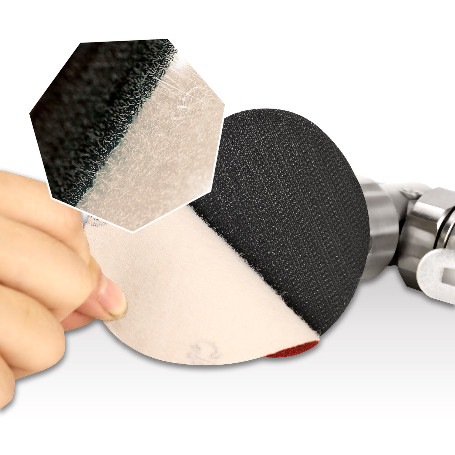 SPTA 36Pcs 1inch/2inch/ 3inch 80mm Air Palm Sander Car polisher Buffer Pad Sanding Sets For Car Polishing Buffing