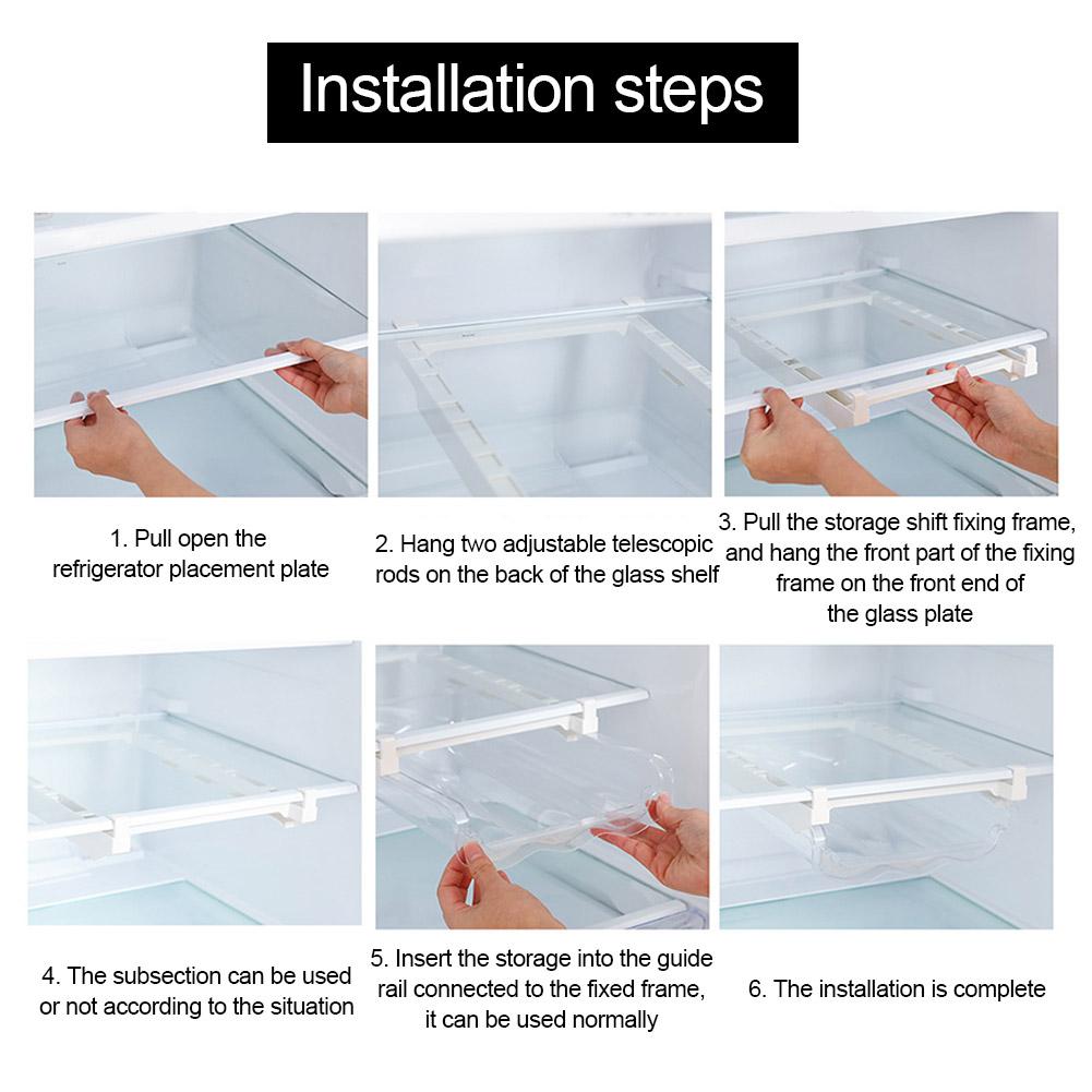 Refrigerator Egg Organizer Drawer Transparent Storage Case Innovative Fridge Wire Mesh Storage Box