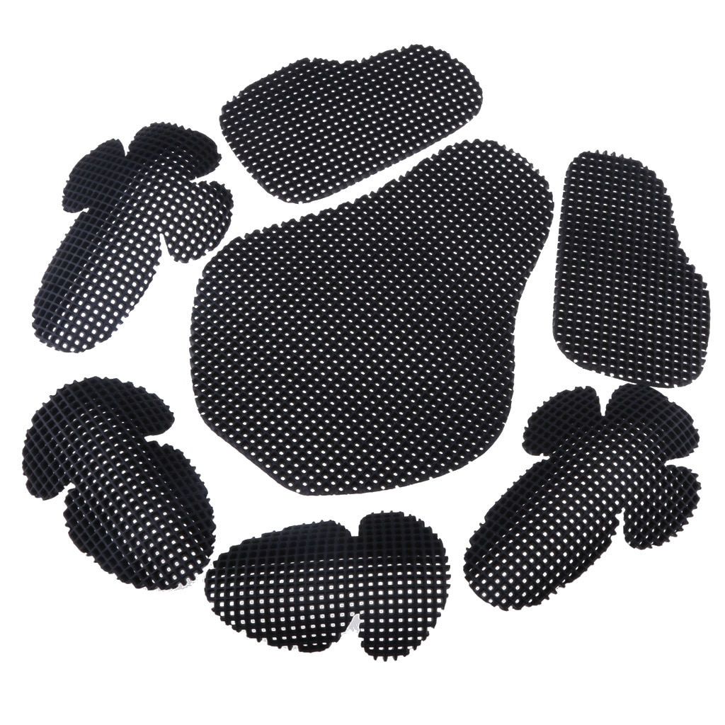 7PCs Removable Body Protective Gear Set Foam Pads for Motorcycle Cycling Biking Biker Jackets, Black