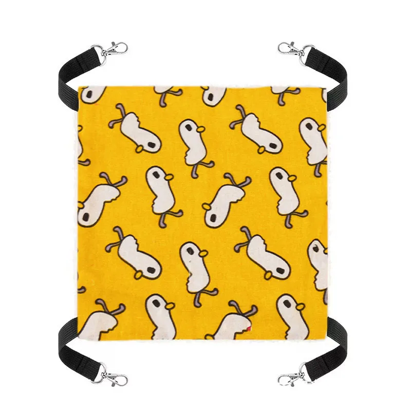 Letto amaca in tela per gatti letti per criceti per animali domestici letto sospeso su entrambi i lati letto a dondolo per animali domestici criceto scoiattolo coniglio resto forniture per il sonno: M / Leopardo