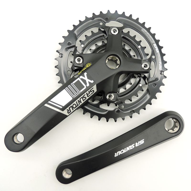 Stock ST 9S alliage aluminium 44/32/22T vtt vélo manivelle 8 bande de roulement ISIS entraînement VTT pédalier