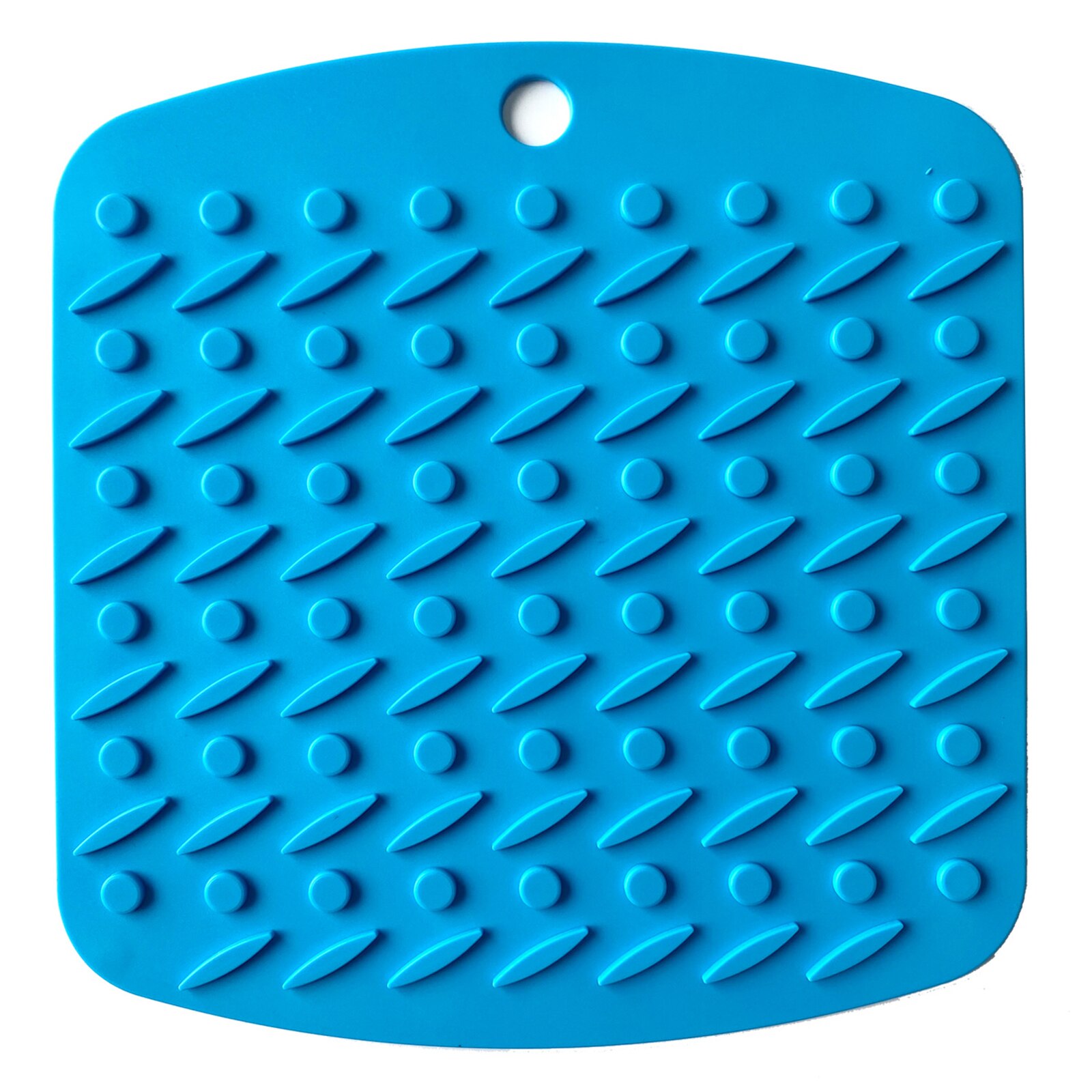 Heat Insulation Pad Multifunctional Thickened Square Silicone Anti scald Non Slip Heat Resistant Pot Mat NIN668: Blue