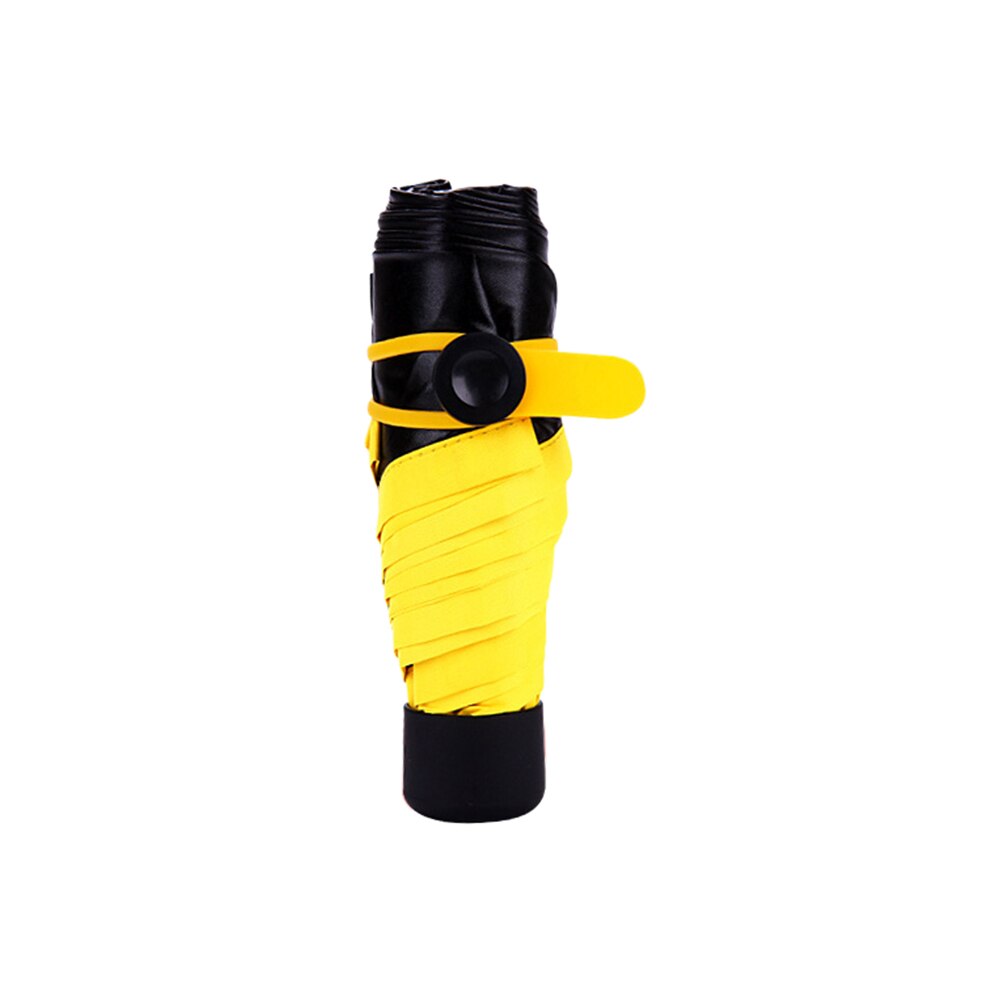 Pequeño paraguas plegable portátil de 180g, a la , Mini paraguas de bolsillo para mujer, impermeable, a prueba de viento, protección UV, paraguas de viaje: YELLOW