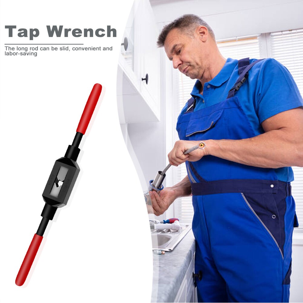 Adjustable Thread Tap Wrench Holder Carbon Steel Hand Tapping Tools for Taps Die Hand Tool Accessories Supplies