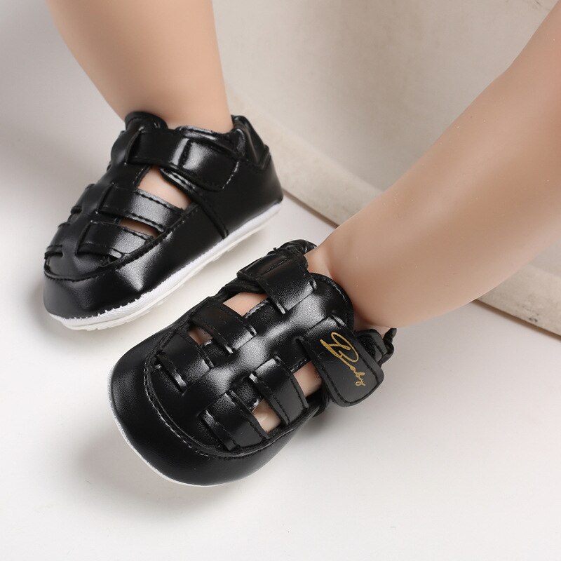 0-1 Jaar Baby Zomer Schoenen Rubberen Zool Anti-Slip Ademend Uitgeholde Baby Jongens Meisjes Sandalen Voor 12 Maanden Triursus: Black / 3