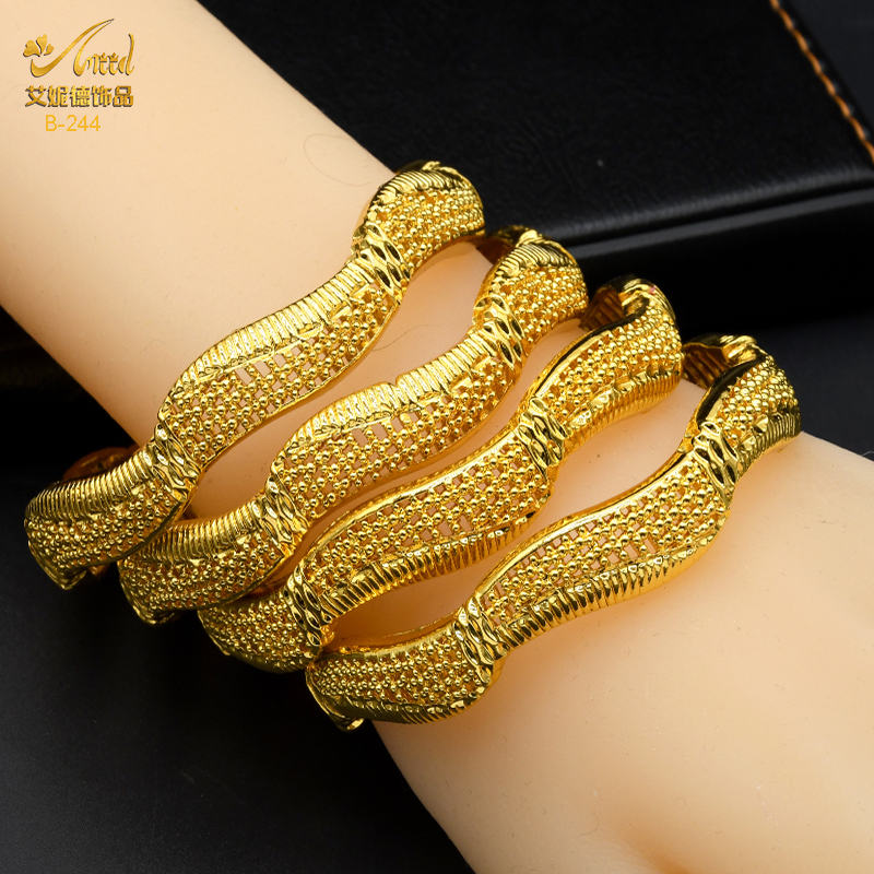 Dubai Armreifen Für Frauen Nahen Osten Gold Farbe Armreif Äthiopischen Saudi-arabischen Armbinde Hochzeit Braut Schmuck Afrikanische Geburtstag
