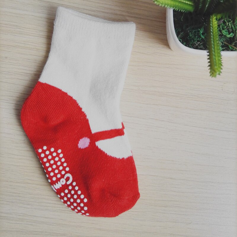 3 Colors Baby Summer Socks Cute Mini Footgear Baby Kids Non-Slip Socks Boys Shoe Socks Girls Newborn Socks Children: red