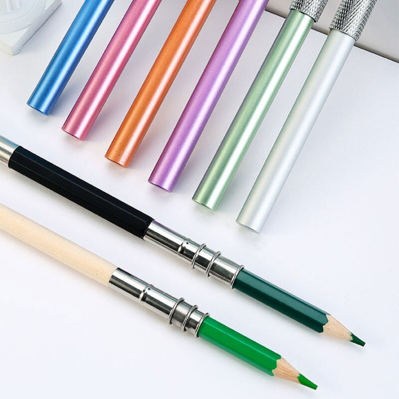 Alargador de lápices de colores surtidos, soporte extensor de lápiz para lápices en tamaño Regular, soportes ligeros de una sola cabeza
