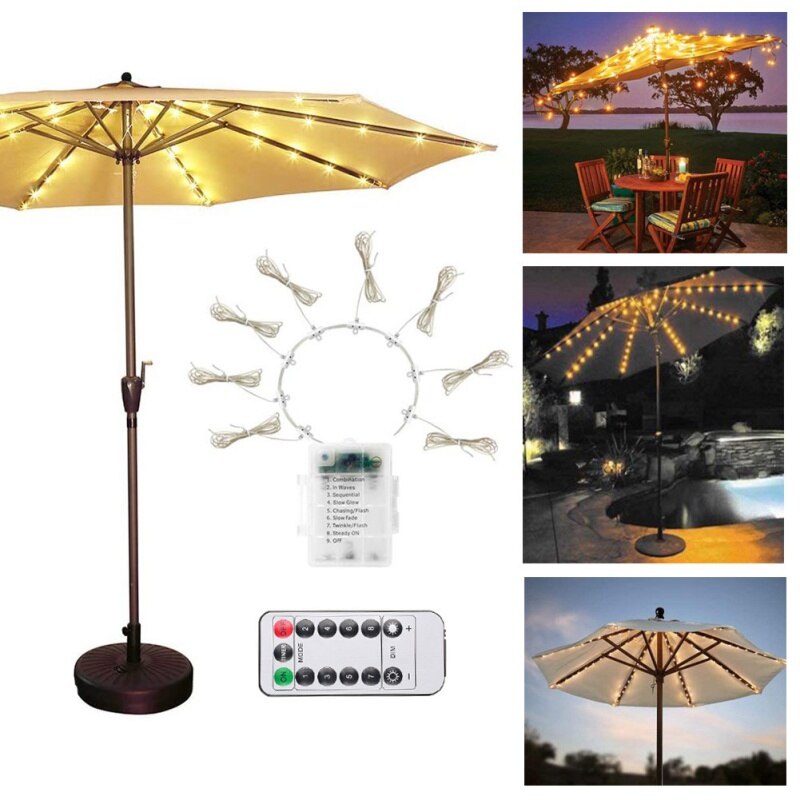 Regenschirm Lampe Kreative Dekoration Beleuchtung Wasserdicht Terrasse Garten Sonnenschirm Lampe Regenschirm Licht Ich bin Freien Strand Schnur Lichter