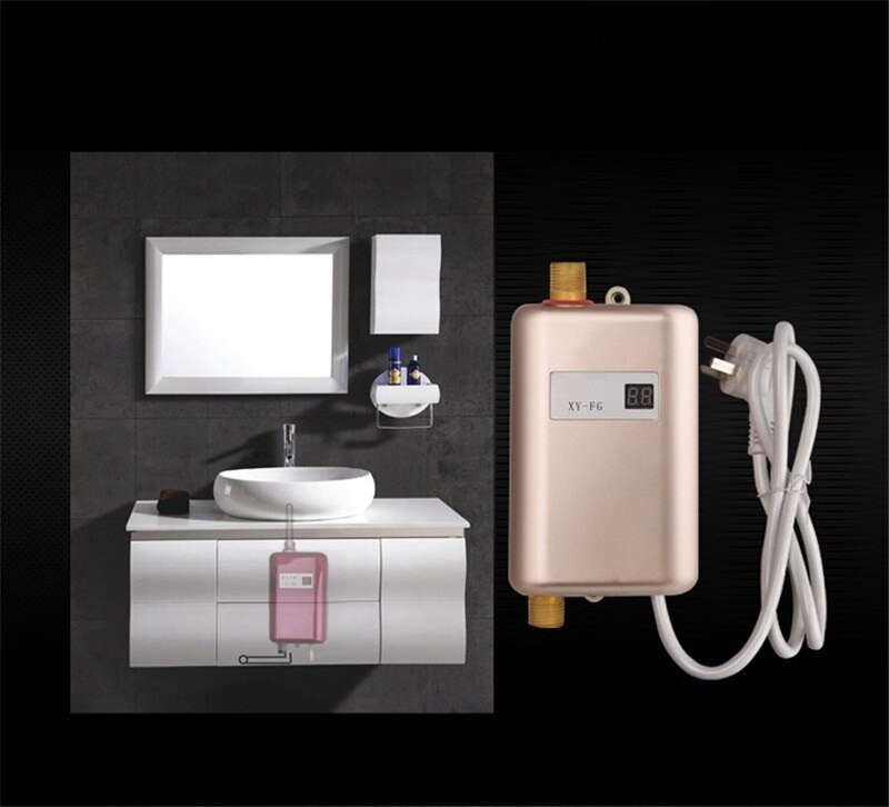 ALDXY57-XY-FB, mini chauffe-eau instantané, petit trésor de cuisine à chauffage rapide, chauffe-eau électrique à température constante de douche.