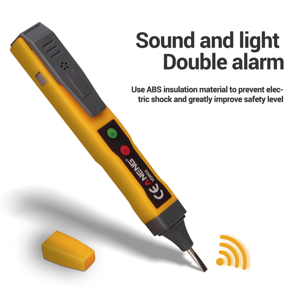 Elektrische Geluid-Licht Inductieve Spanning Pen Meter Continuïteit Voltage Detector Compact Pen Voltage Batterij Test Potlood Voor Testen
