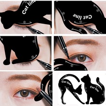 2 stuks Eye Liner Make-Cat Eye Eyeliner Stencil Eyeliner Stencil Modellen Wenkbrauw Ogen Liner Template Shaper Tool # Zer