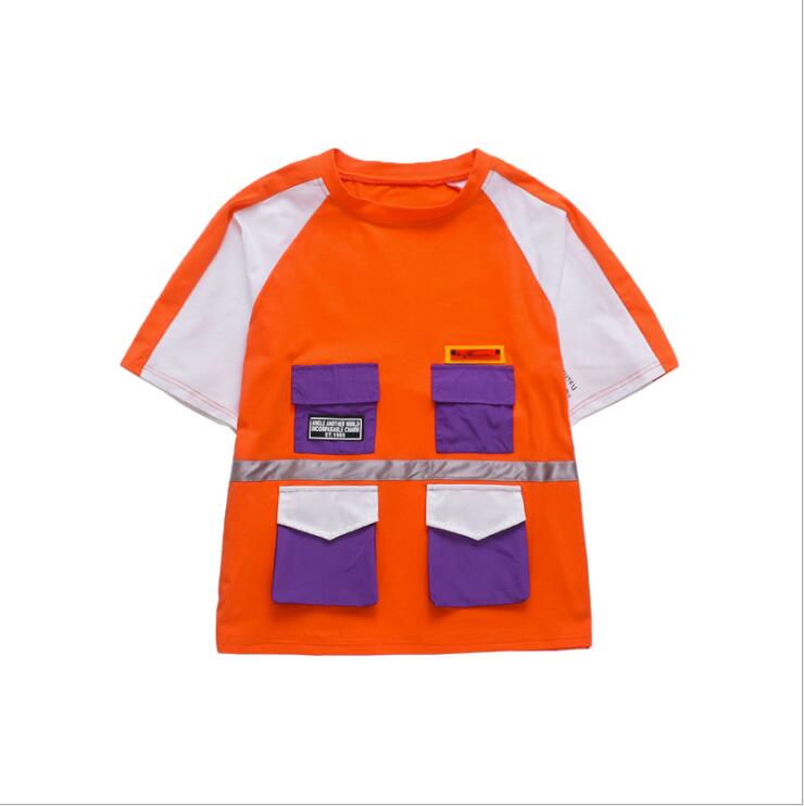 Dla dzieci Hip Hop odzież dla dziewcząt chłopców Crop Tank Tops Jogger długie spodnie taniec jazzowy nosić kostium tańca towarzyskiego ubrania: Pomarańczowy / 170
