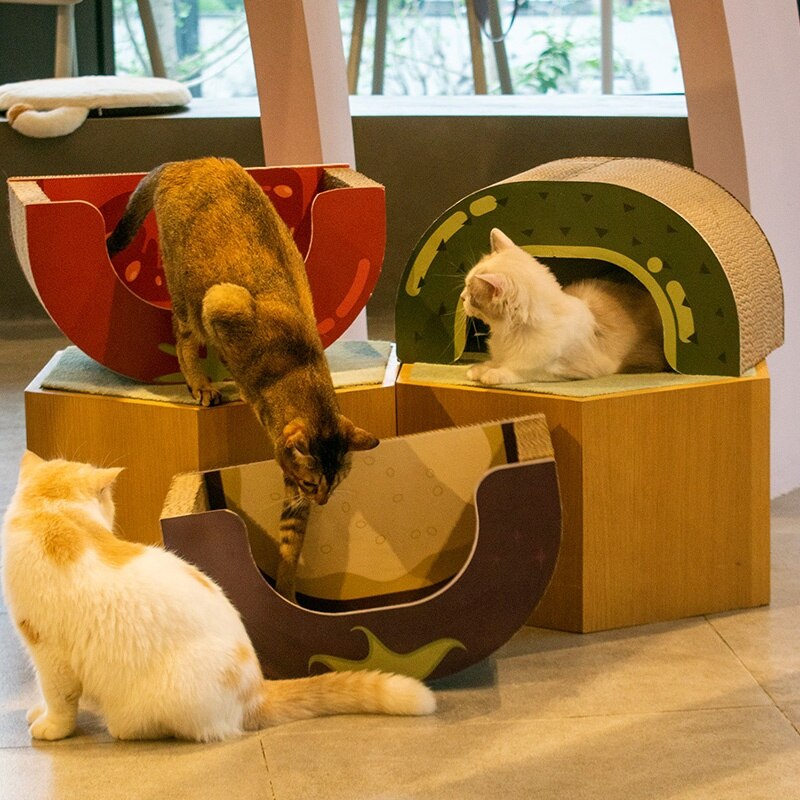 Cat Scratcher Board Mat Cat Scratch Pad for Sharpen Nails Scraper Kitten Pet Products Fruit Shape Style CW336