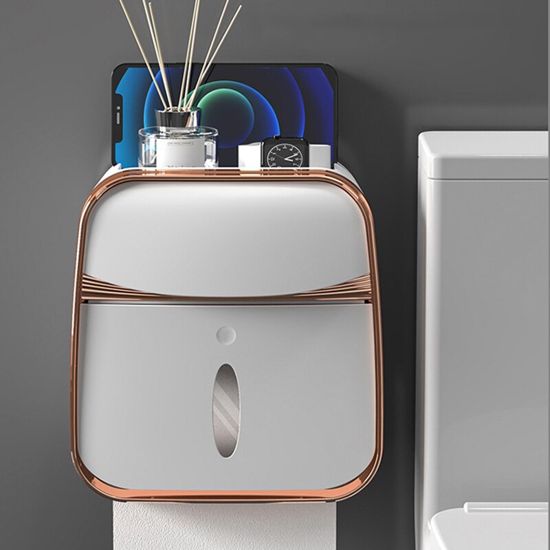 Toilet dispenser paper towels box waterproof toilet paper holder with storage toilet paper storage organizer bathroom organizer