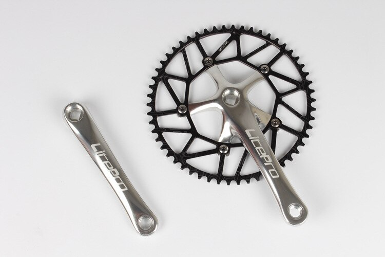 Litepro Bici Pieghevole 170 millimetri Guarnitura 130bcd Catena di Riciclaggio Della Bicicletta-anelli Manovella Set 50-58t: Silver set 54T