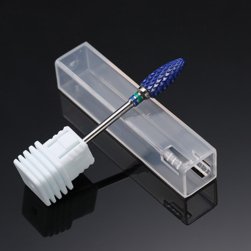 1 unidad de brocas de cerámica azul para uñas, fresas de bala eléctricas, cortador de fresa, dispositivo de máquina de manicura, accesorios de uñas, herramientas rotativas