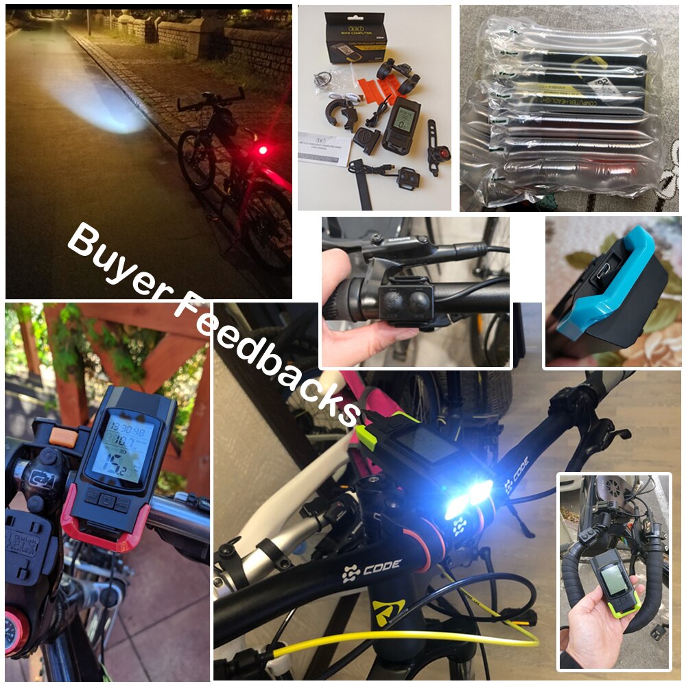 Wireless Bicycle Computer MTB Cycling Bike Odometer Stopwatch Speedometer Integrated 800LM Headlight 120DB Horn Accessories