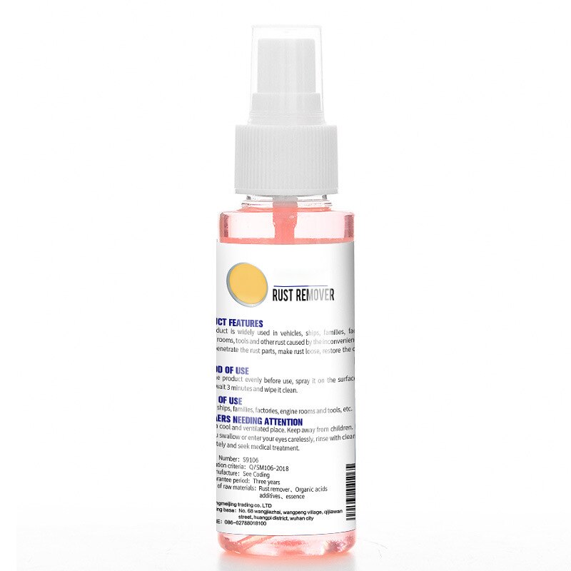 Universal Rust Removal Spray 80ml Rinse-free Safely Removes Rust CANQ889