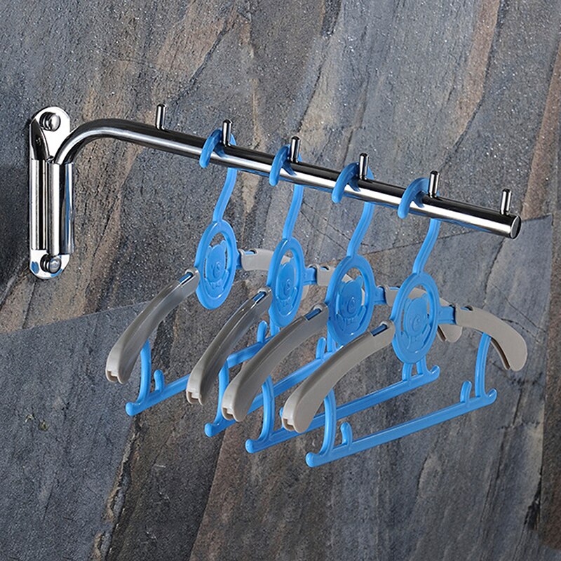 Closet Organizer Wall Mounted Kledingrek Ruimtebesparend Corrosiebestendig Kleerhanger Thuis Badkamer Swing Arm Rvs