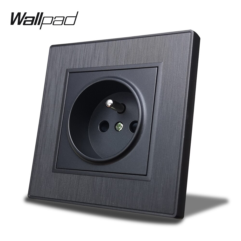 Wallpad S6 Französisch Steckdose Steckdose Stecker 3 Farbe Gebürstet PC Kunststoff Nachahmung Aluminium