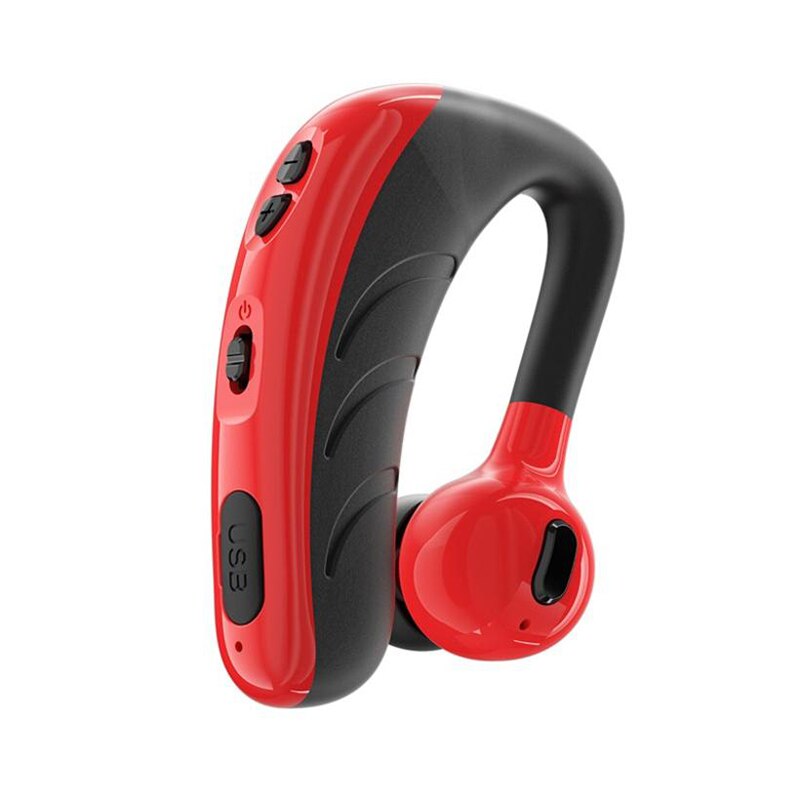VAORLO-auriculares inalámbricos V10 V9 V8 con Bluetooth, cascos deportivos con gancho para la oreja, modo de reposo largo, con micrófono, manos libres, llamada de conducción en coche: V10 Red