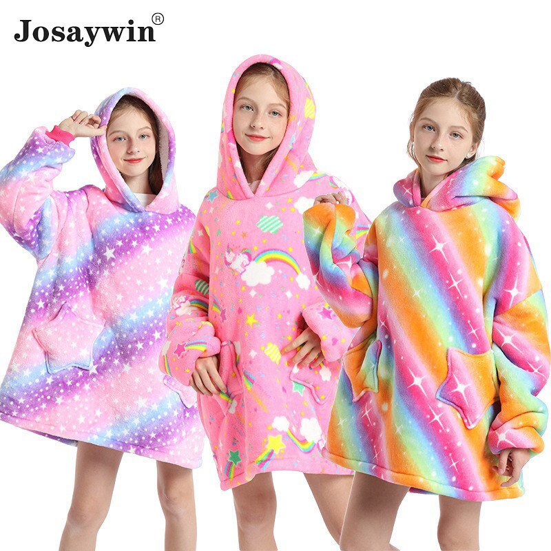 Kigurumi-Pijama Infantil de franela con capucha para niña y niño, ropa de dormir suave y cálida, con estampado, de invierno