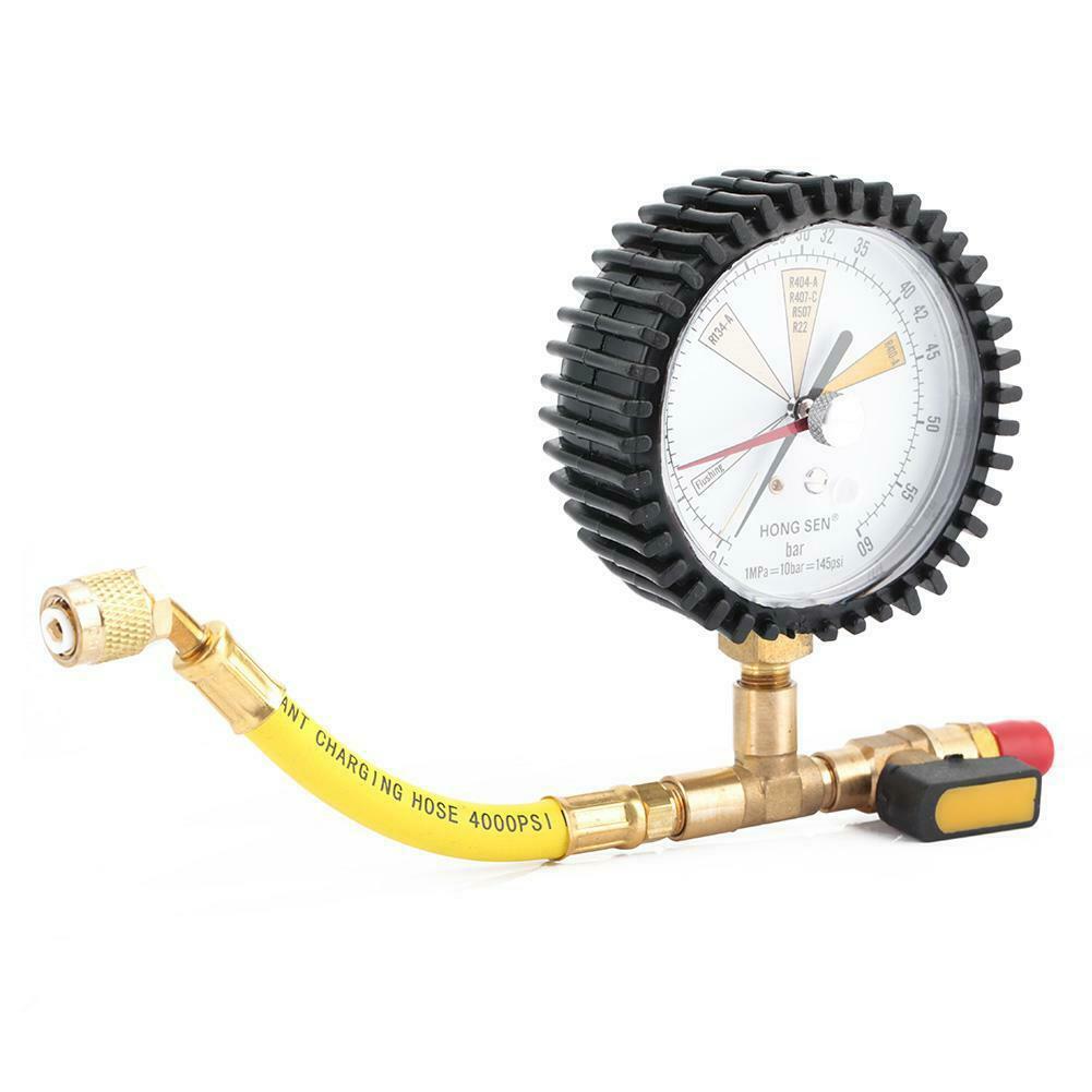 Air Conditioner Nitrogen Ball Valve Pressure Gauge Regulator for R134a R22 R407C R410A Conditioning Pressure Test