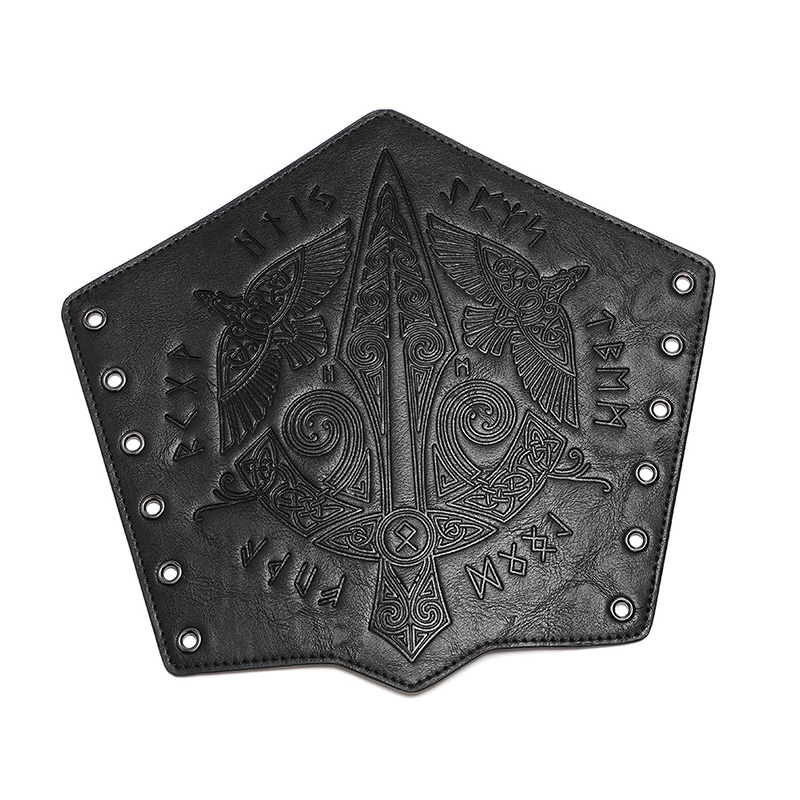 1 piece medieval pu leather arm guard gloves, medieval arm guards, punk arm guards, wrist guards for halloween, warriors, knights, cosplay: Beige