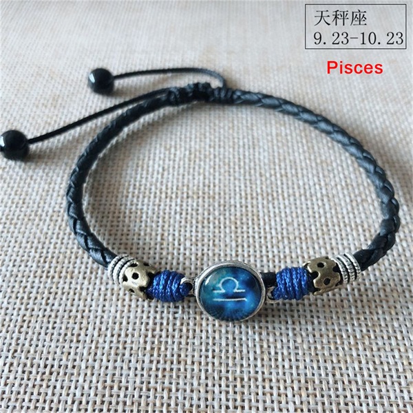 Twelve Constellation Anklets Jewelry Men Leg Bracelet Feet Accessories Male Ankle Bracelet enkelbandjes sieraden: TFJL049-10