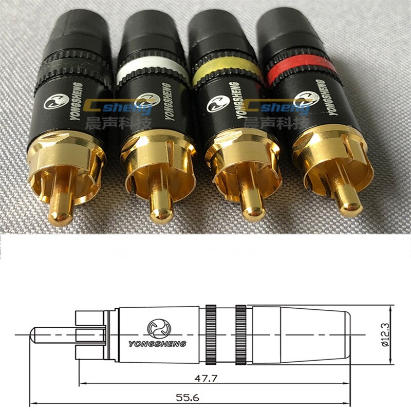 NEUTRIK YONGSHENG Gold PHONO RCA STECKER YSS373 verrotten/Weiß/Schwarz/gelb Professionelle Anschlüsse