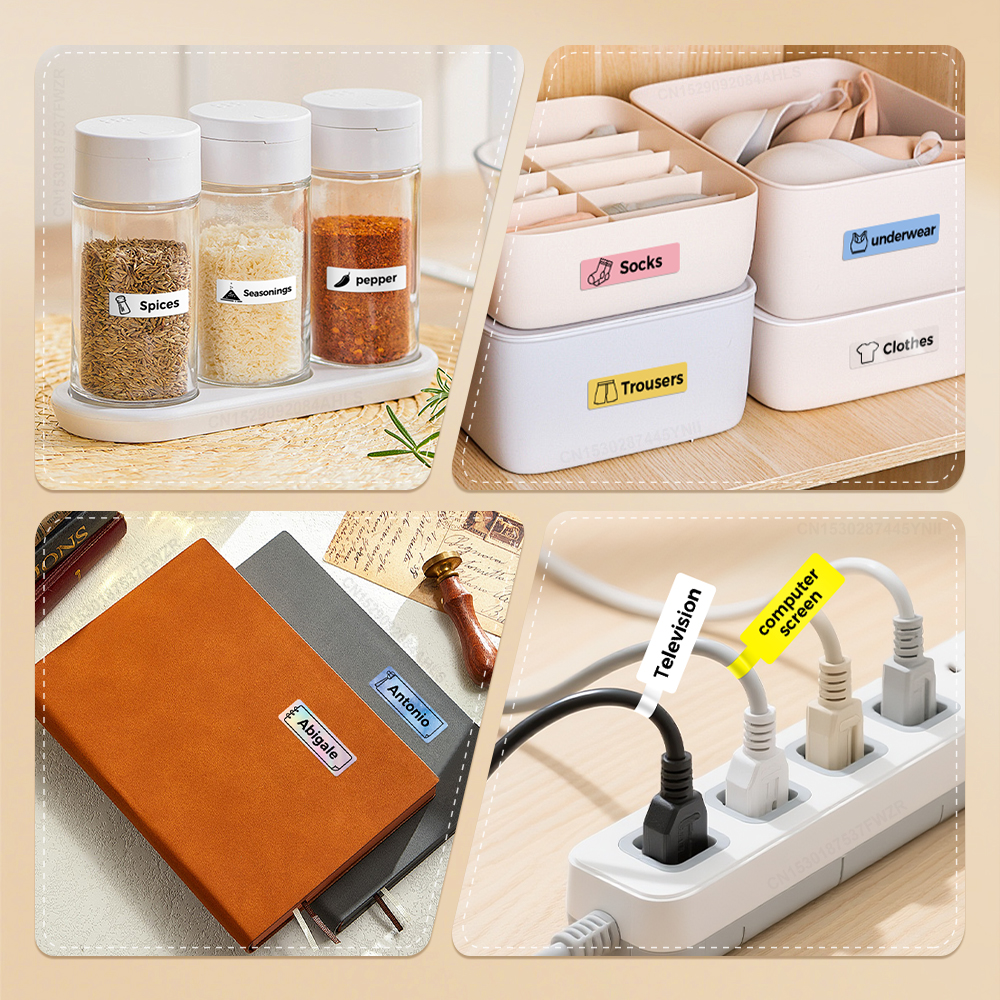 Wireless Thermal Printer D12 Portable Inkless Mini Label Printer D12 Labeling Machine DIY Label Paper or 1PK Printing Sticker