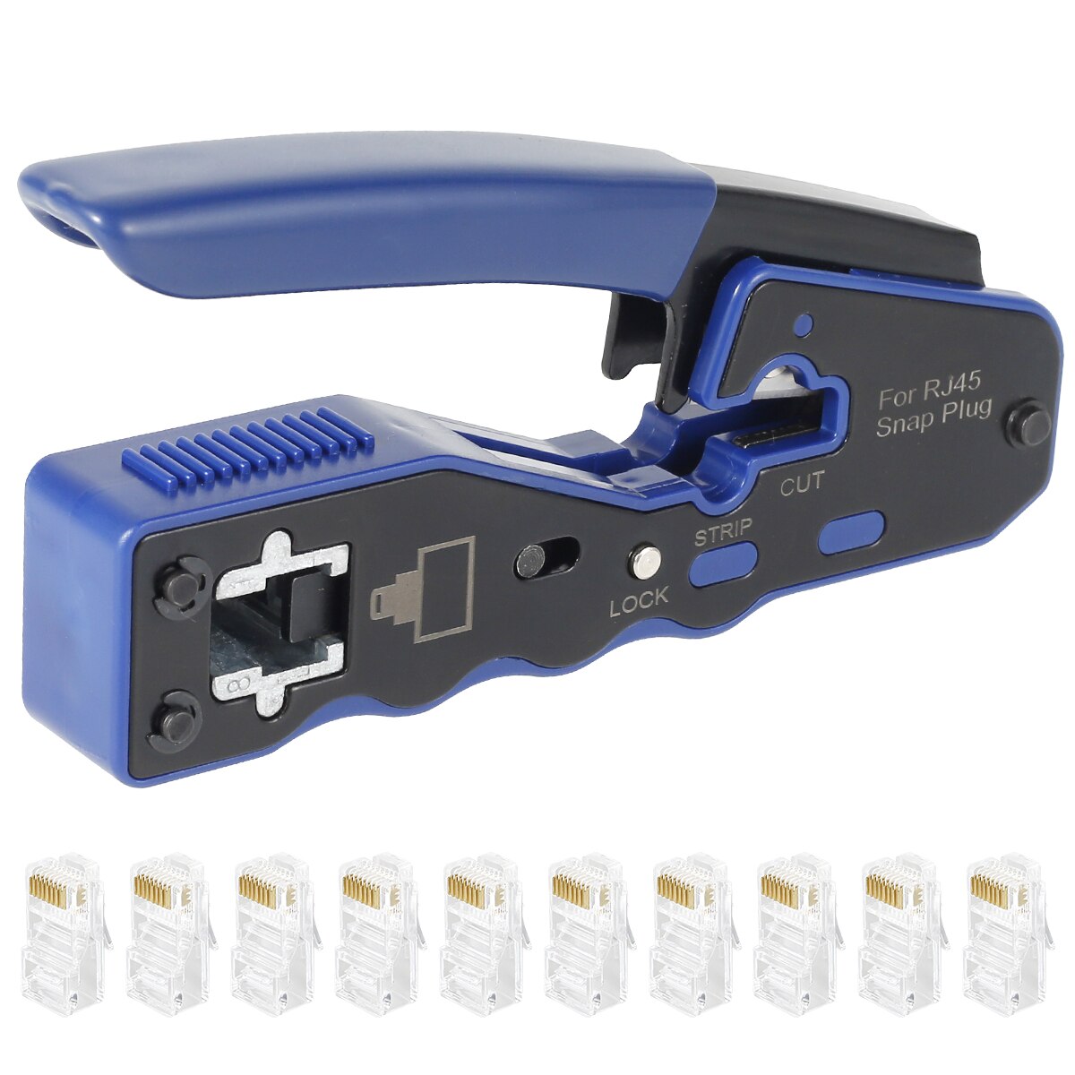 RJ45 Crimp Tool Kit Pass Through Crimping Tool Network Cable Crimper Tool Wire Cutter For RJ45 Cat5 Cat5e Cat6 Cat6a Connectors